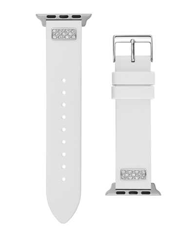 Guess Women's White Silicone Strap With Glitz Insert 38mm, 39mm ,40mm Apple Watch Band