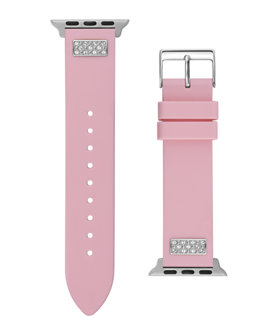 Guess Women's Pink Silicone Strap With Glitz Insert 38mm, 39mm ,40mm Apple Watch Band