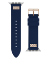 Guess Men's Navy Glitz Silicone Strap 42mm, 43mm ,44mm Apple Watch Band In Navy
