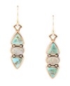 Barse Labrador Bronze, Genuine Turquoise And Genuine Labradorite Drop Earrings In Genuine Turquoise And Genuine Labradorit