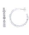 And Now This Imitation Pearl And Cubic Zirconia Hoop Earring In Fine Silver-plated