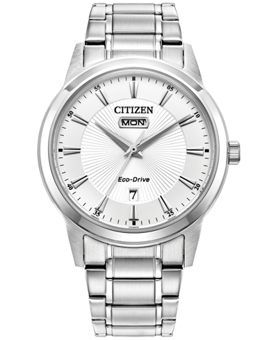 Citizen Eco-drive Men's Classic Stainless Steel Bracelet Watch 40mm In Silver-tone