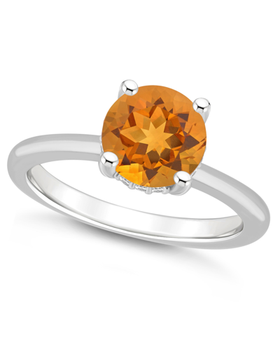 Macy's Women's Citrine (1-3/4 Ct.t.w.) And Diamond Accent Ring In Sterling Silver