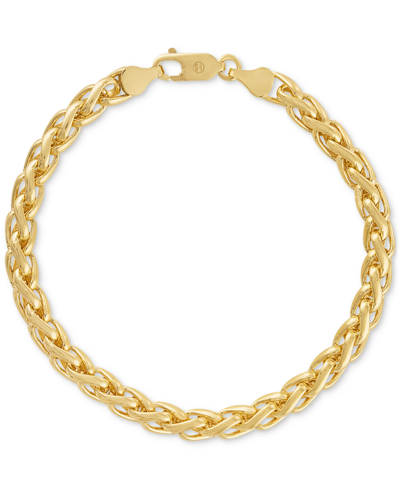 Esquire Men's Jewelry Wheat Link Chain Bracelet, Created For Macy's In Gold