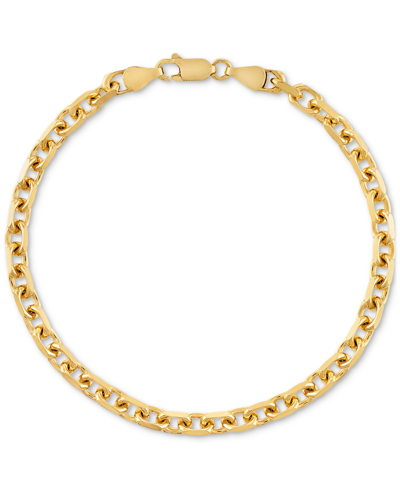 Esquire Men's Jewelry Cable Link Chain Bracelet, Created For Macy's In Gold Over Silver