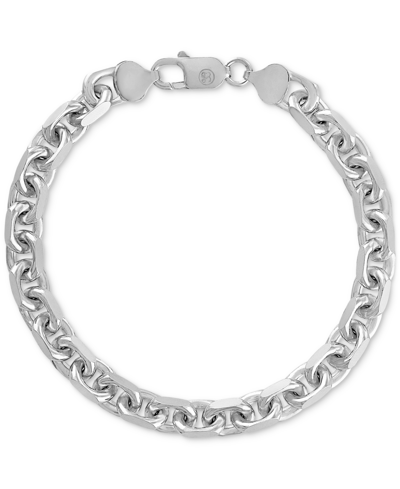 Esquire Men's Jewelry Cable Link Chain Bracelet, Created For Macy's In Silver