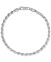 ESQUIRE MEN'S JEWELRY ROPE LINK CHAIN BRACELET (4MM), CREATED FOR MACY'S