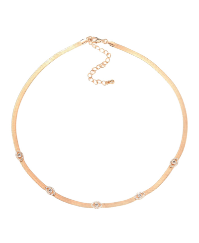 Nicole Miller Gold-tone Chain Necklace With Rhinestones In Gold-tone/crystal