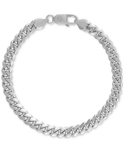 Esquire Men's Jewelry Cuban Link Chain Bracelet, Created For Macy's In Silver