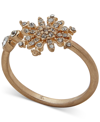 LONNA & LILLY LONNA & LILLY GOLD-TONE PAVE SNOWFLAKE ACCENT RING