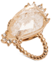 LONNA & LILLY LONNA & LILLY GOLD-TONE CRACKLED WHITE STONE RING