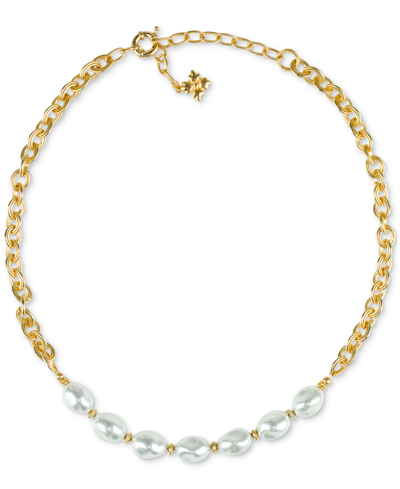Patricia Nash Gold-tone Imitation Pearl Collar Necklace, 18" + 3" Extender In Med Yellow
