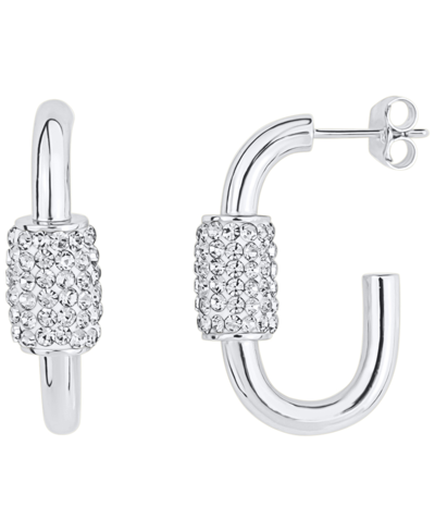 And Now This Crystal J Fine Silver-plated Hoop Earring