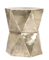 Furniture Olivia Geometric End Table In Hammered Gold-tone