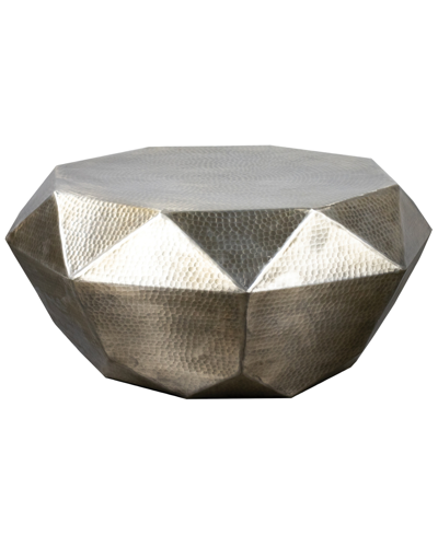 Furniture Olivia Geometric Cocktail Table In Hammered Gold-tone