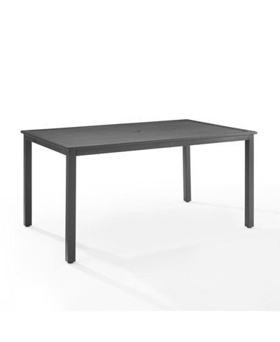 Crosley Hansen Outdoor Metal Dining Table In Matte Black