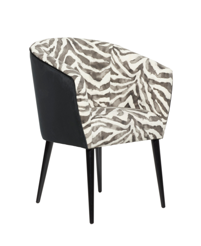 Rosemary Lane Wood Zebra Print Accent Chair, 29" X 26" X 32" In Black