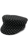 Ruslan Baginskiy All-over Rhinestone- Embellished Wool Baker Boy Hat In Nero