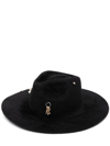 Ruslan Baginskiy Pierced Felt Fedora Hat In Nero