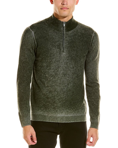 Autumn Cashmere Inked Shaker Wool & Cashmere-blend 1/4-zip In Grey