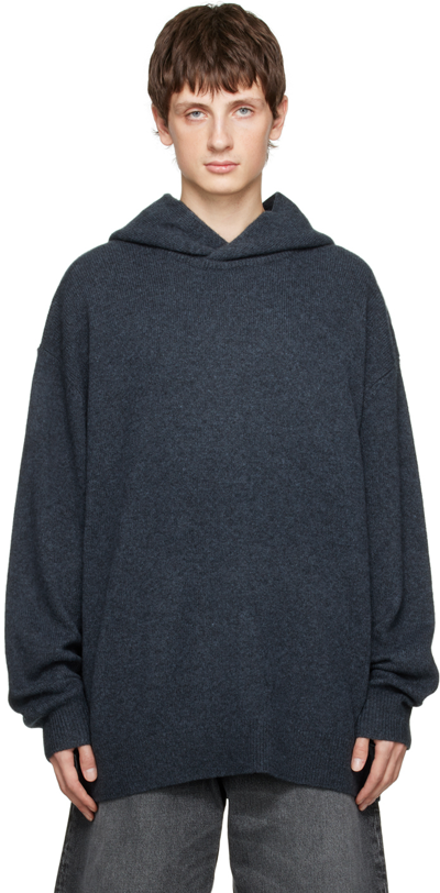 Acne Studios Gray Hooded Sweater In Aa2 Anthracite Grey