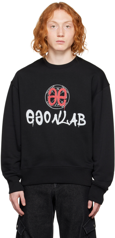 Egonlab Black Talisman Sweatshirt In Black Brushed