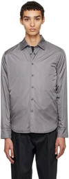 Aspesi Man Shirt Grey Size Xxl Polyamide In 96182 - Fumo / Smoke