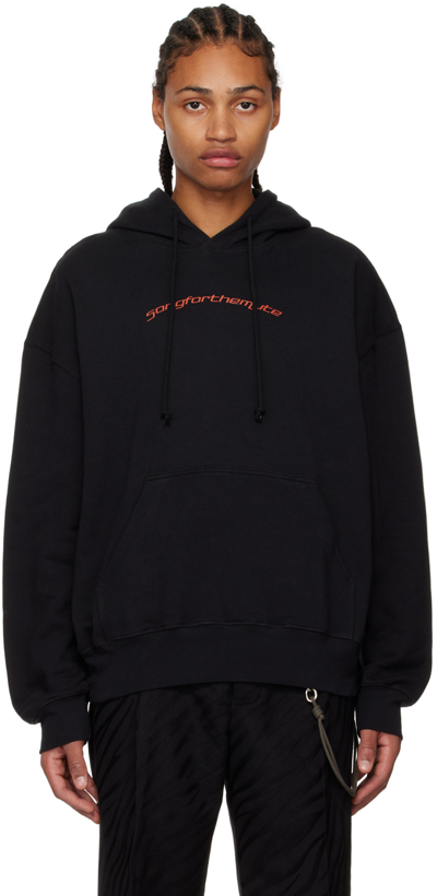 Song For The Mute Black Gym Hoodie In Jet Black