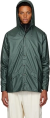 Rains Waterproof Rain Jacket In 60 Silver Pine