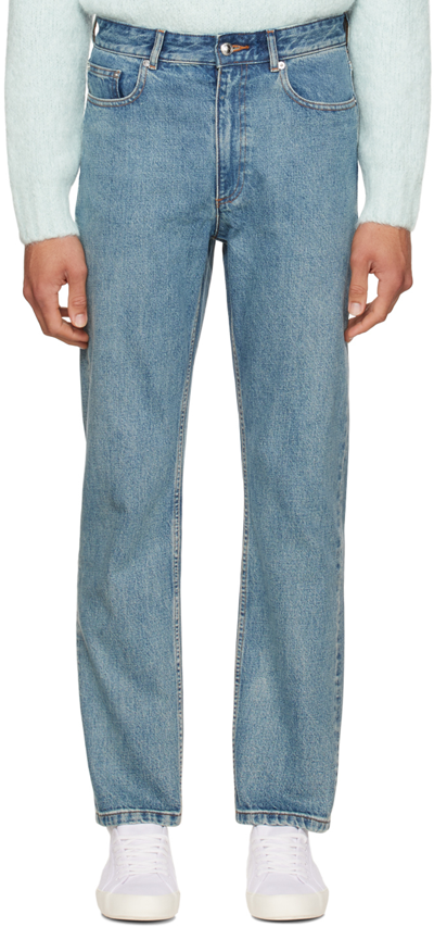 Apc Blue Jane Birkin Edition Jean Lou F Jeans In Washed Indigo