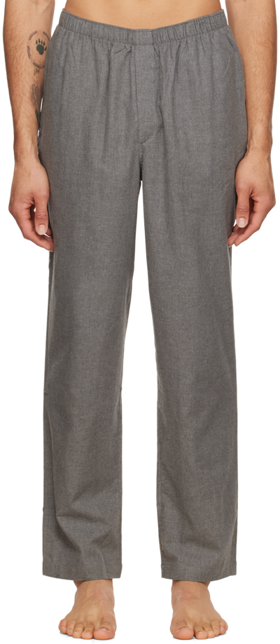 Sunspel Cotton Pajama Pants In Mid Grey Melange2