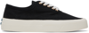 MAISON KITSUNÉ BLACK CANVAS LACED SNEAKERS