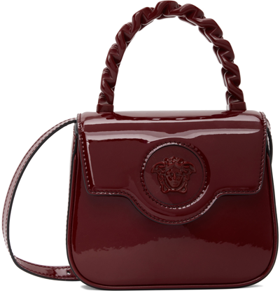 Versace Burgundy Mini 'la Medusa' Bag In 1lb9v Claret-claret-