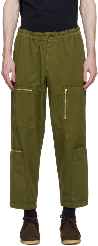 Ymc You Must Create Green Flight Straight Leg Organic Cotton Trousers