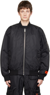 HERON PRESTON BLACK PADDED BOMBER JACKET