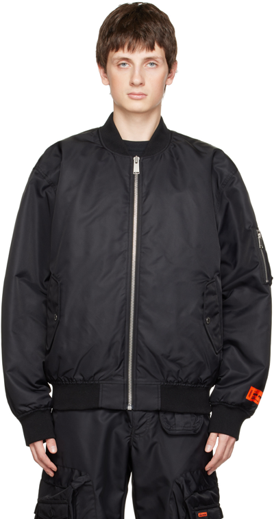 Heron Preston Oversized Nylon Bomber Jacket In Black,white