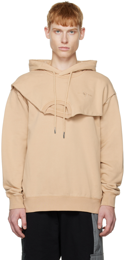 Feng Chen Wang Khaki Paneled Hoodie In Kahki