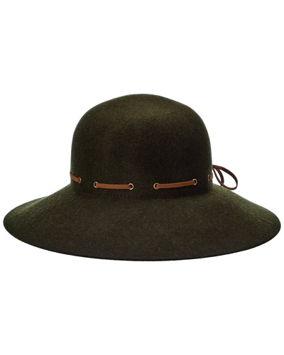 Bruno Magli Leather-trim Wool Felt Hat In Green