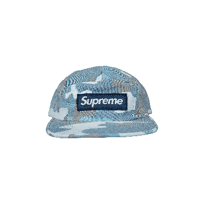 Pre-owned Supreme Washed Out Camo Camp Cap 'blue'