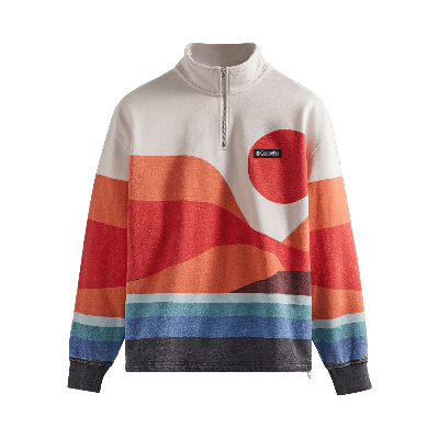 Pre-owned Kith For Columbia Quarter Zip 'red Hibiscus' In Multi-color