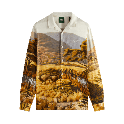 Pre-owned Kith For Amnh Landscape Long-sleeve Camp Collar Shirt 'white'