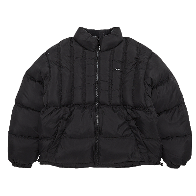 Pre-owned Supreme Flannel Reversible Puffer Jacket 'black'