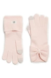 Ugg Bow Wool Blend Tech Glove In Light Pink
