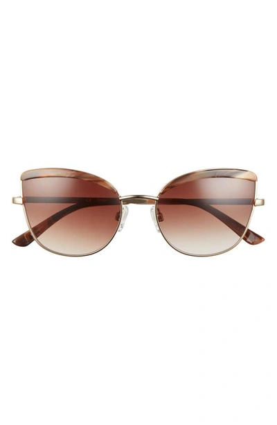 Isaac Mizrahi New York 55mm Gradient Cat Eye Sunglasses In Gold