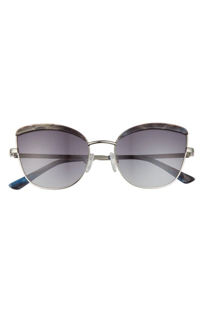 Isaac Mizrahi New York 55mm Gradient Cat Eye Sunglasses In Gunmetal
