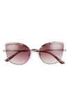Isaac Mizrahi New York 55mm Gradient Cat Eye Sunglasses In Rose