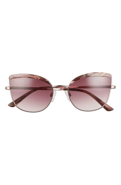 Isaac Mizrahi New York 55mm Gradient Cat Eye Sunglasses In Rose