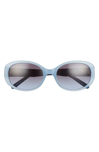 Isaac Mizrahi New York 56mm Modified Round Sunglasses In Blue