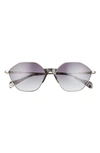 Isaac Mizrahi New York 55mm Geometric Sunglasses In Silver