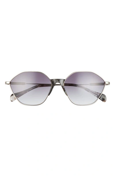Isaac Mizrahi New York 55mm Geometric Sunglasses In Silver
